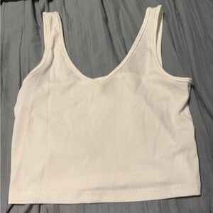 SHEIN White Ribbed Crop Top